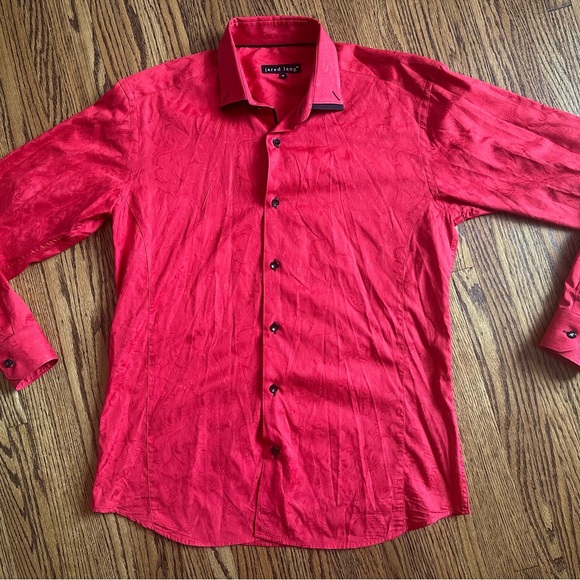 Jared Lang Red Button Down Shirt - Picture 1 of 5